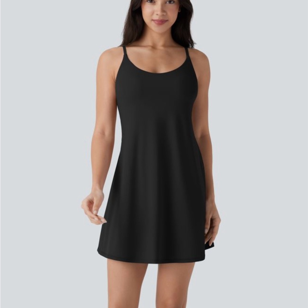 HALARA Black Mini Slip Dress